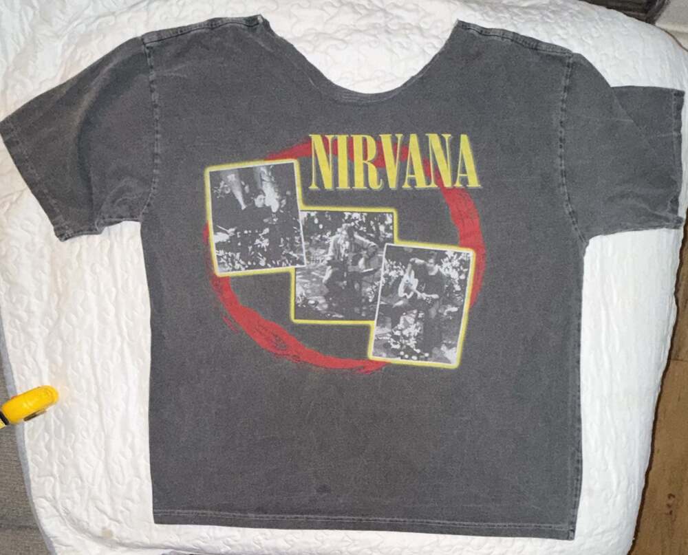 Nirvana Band Tee Gray Grunge T-Shirt Size L